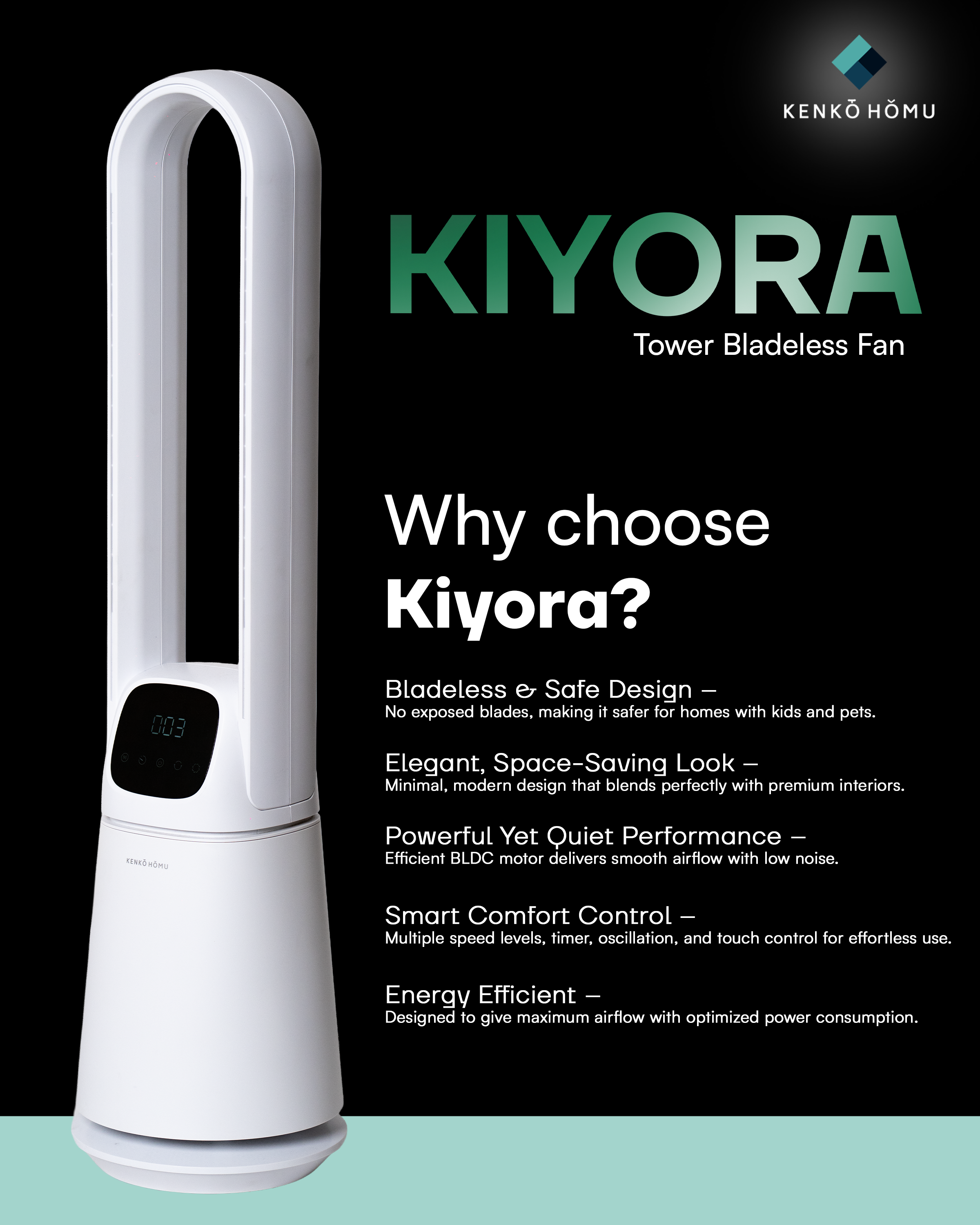 KIYORA – Bladeless Fan